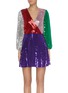 Main View - Click To Enlarge - ALICE & OLIVIA - 'Blaze' colourblock sequin dress