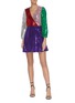 Figure View - Click To Enlarge - ALICE & OLIVIA - 'Blaze' colourblock sequin dress