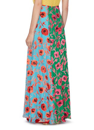 Back View - Click To Enlarge - ALICE & OLIVIA - 'Aquinnah' floral print panelled colourblock skirt