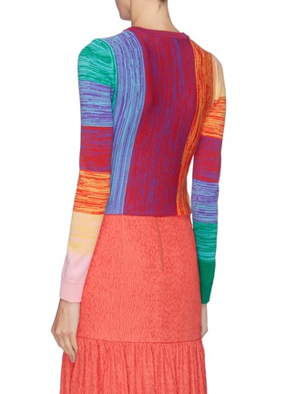 Back View - Click To Enlarge - ALICE & OLIVIA - 'Connie' variegated stripe colourblock wool sweater