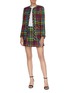 Figure View - Click To Enlarge - ALICE & OLIVIA - 'Darma' colourblock houndstooth skirt