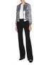 Figure View - Click To Enlarge - ALICE & OLIVIA - 'Lonnie' stripe sleeve sequin bomber jacket
