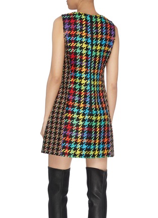 Back View - Click To Enlarge - ALICE & OLIVIA - 'Coley' colourblock houndstooth shift dress