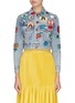 Main View - Click To Enlarge - ALICE & OLIVIA - Logo graphic patch cropped denim jacket