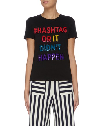 Main View - Click To Enlarge - ALICE & OLIVIA - 'Rylyn' sequinned slogan T-shirt