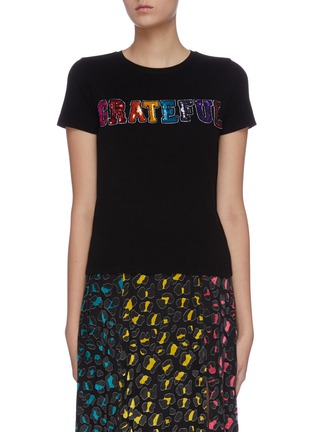 Main View - Click To Enlarge - ALICE & OLIVIA - 'Rylyn' sequin embellished slogan T-shirt