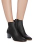 Figure View - Click To Enlarge - GRAY MATTERS - 'Solitario' cube heel leather ankle boots