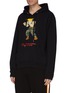 Front View - Click To Enlarge - 8-BIT - Textured fighter print unisex hoodie