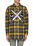 Main View - Click To Enlarge - HACULLA - Eye sword chenille patch check plaid shirt
