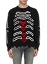 Main View - Click To Enlarge - HACULLA - Bone heart jacquard raw edge wool-cashmere sweater