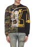 Main View - Click To Enlarge - HACULLA - Graphic chenille patch colourblock sweatshirt