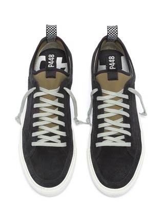 Detail View - Click To Enlarge - P448 - 'Soho' neoprene layered suede sneakers