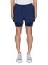 Main View - Click To Enlarge - PARTICLE FEVER - Stripe outseam layered running shorts