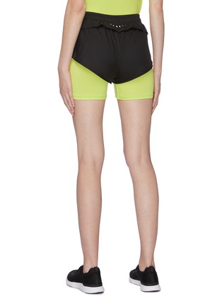 Back View - Click To Enlarge - PARTICLE FEVER - Mesh hem layered running shorts