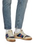 Figure View - Click To Enlarge - GUCCI - 'Screener' Web stripe distressed leather sneakers