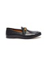 Main View - Click To Enlarge - GUCCI - 'Brixton' Web stripe horsebit leather step-in loafers