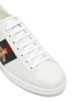 Detail View - Click To Enlarge - GUCCI - 'Ace' bee embroidered Web stripe leather sneakers