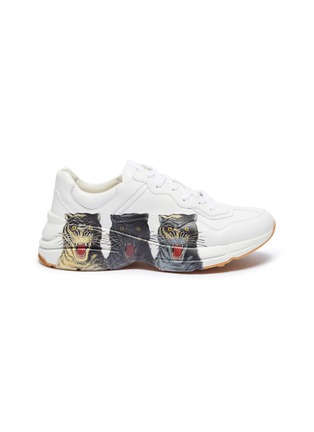 Main View - Click To Enlarge - GUCCI - 'Rhyton' tiger graphic print leather sneakers