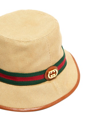Detail View - Click To Enlarge - GUCCI - Web stripe canvas bucket hat