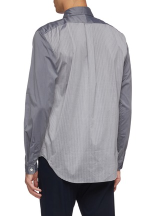 Back View - Click To Enlarge - NANAMICA - Stripe panel patchwork shirt
