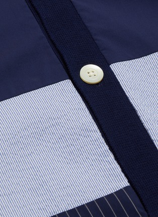  - NANAMICA - Stripe shirt panel patchwork raglan cardigan