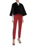 Figure View - Click To Enlarge - GUCCI - GG jacquard flared velvet poncho