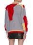 Back View - Click To Enlarge - ANGEL CHEN - Asymmetric fringe colourblock wool high neck sweater