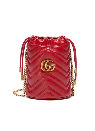 Main View - Click To Enlarge - GUCCI - 'GG Marmont' mini matelassé leather bucket bag
