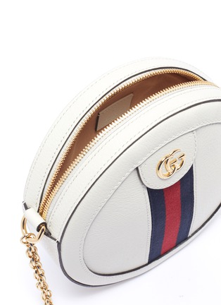 Detail View - Click To Enlarge - GUCCI - 'Ophidia' mini logo Sylvia stripe round leather crossbody bag