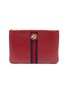 Main View - Click To Enlarge - GUCCI - 'Rajah' tiger Web stripe leather pouch