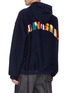 Back View - Click To Enlarge - ANGEL CHEN - Colourblock terry logo patch hoodie