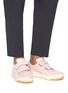 Figure View - Click To Enlarge - ACNE STUDIOS - Nubuk leather textile hook-and-loop sneakers