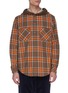 Main View - Click To Enlarge - NANAMICA - Hooded patch pocket check wind shirt