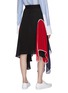 Back View - Click To Enlarge - JW ANDERSON - Colourblock panel handkerchief midi skirt