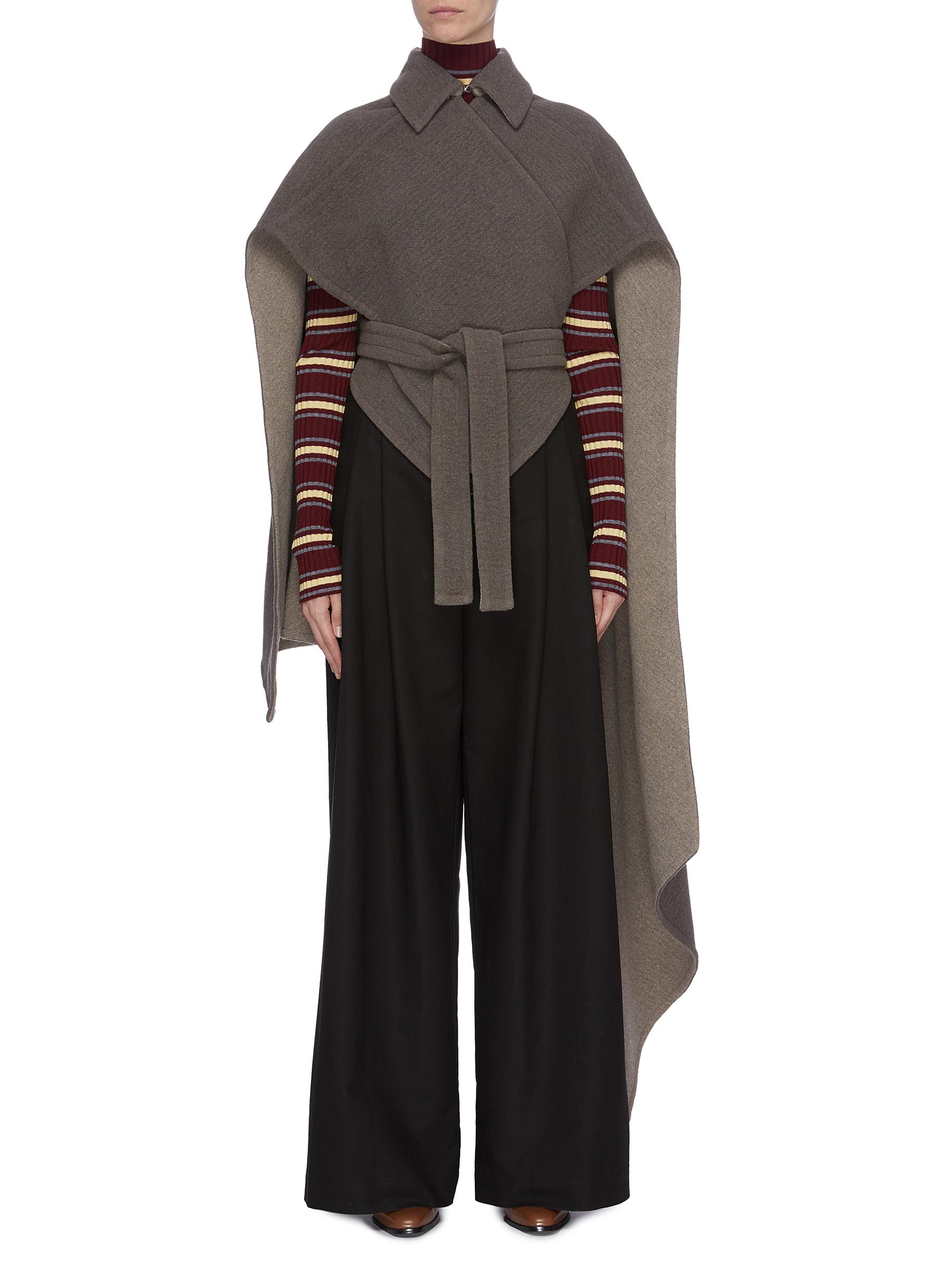 Cross wrap belted cape by Jw Anderson
