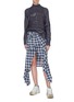 Figure View - Click To Enlarge - MRZ - Sleeve tie waist check plaid skirt