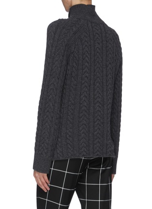 Back View - Click To Enlarge - MRZ - 'Dolcevita Trecce' cutout shoulder oversized turtleneck sweater