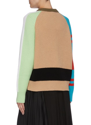 Back View - Click To Enlarge - MRZ - Colourblock stripe virgin wool-cashmere sweater