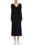 Main View - Click To Enlarge - MRZ - Knot front colourblock virgin wool knit dress