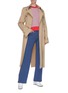 Figure View - Click To Enlarge - BARRIE - Contrast stitching denim cashmere-blend knit pants