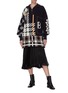 Figure View - Click To Enlarge - BARRIE - Mix pattern cashmere half-zip turtleneck sweater