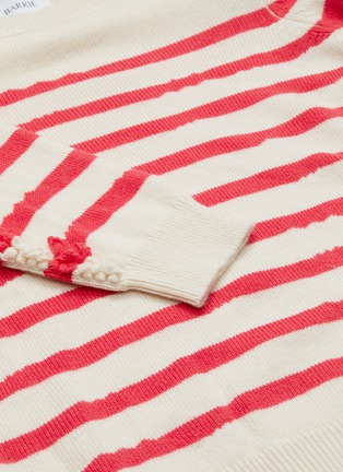  - BARRIE - Embroidered sleeve stripe cashmere sweater