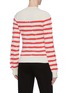 Back View - Click To Enlarge - BARRIE - Embroidered sleeve stripe cashmere sweater