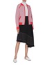 Figure View - Click To Enlarge - BARRIE - Abstract pattern cashmere knit bomber jacket