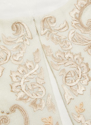  - JANAVI - 'Elegant French' swirl embroidered border Merino wool poncho