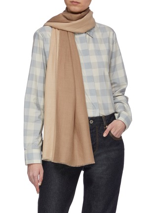 Figure View - Click To Enlarge - JANAVI - Colourblock cashmere-Merino wool scarf