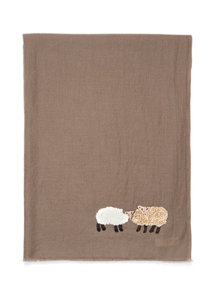 Detail View - Click To Enlarge - JANAVI - 'Glasgow' sheep embroidered cashmere scarf