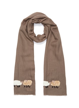 Main View - Click To Enlarge - JANAVI - 'Glasgow' sheep embroidered cashmere scarf