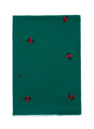 Detail View - Click To Enlarge - JANAVI - 'Ladybug' embroidered Merino wool scarf