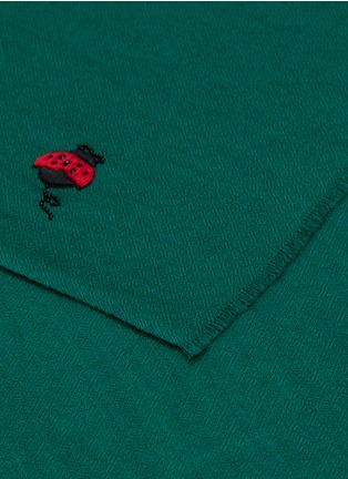 Detail View - Click To Enlarge - JANAVI - 'Ladybug' embroidered Merino wool scarf
